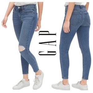 GAP Denim Mid Rise True Skinny Ankle Stretch Jeans